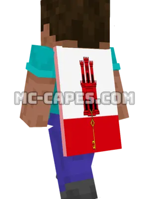 Gibraltar Flag Minecraft cape worn on a player