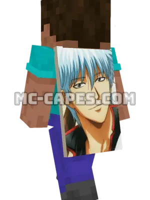 Gintoki Sakata Minecraft cape worn on a player