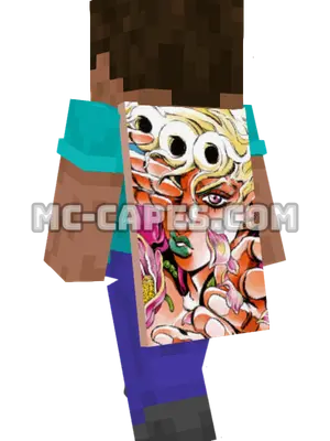 Giorno Giovanna Minecraft cape worn on a player