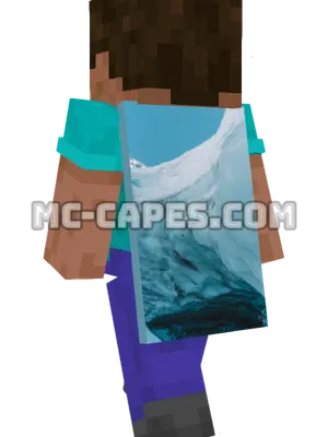 Glacier Ice Cave Minecraft cape worn on a player