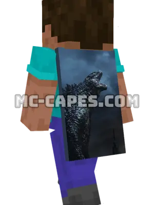 Godzilla Minecraft cape worn on a player
