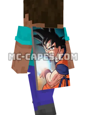 Goku Minecraft cape worn on a player