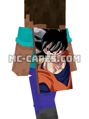Gokuu Son Minecraft cape worn on a player