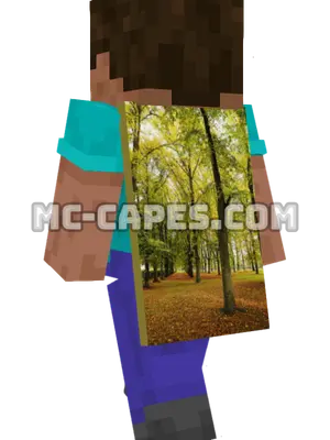 Golden Autumn Forest Minecraft cape worn on a player