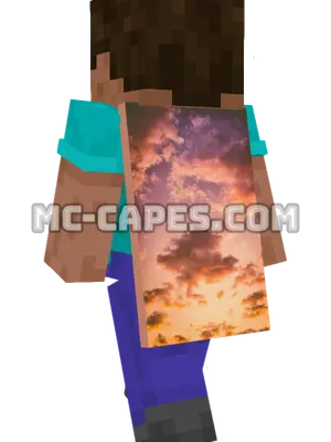 Golden Hour Clouds Minecraft cape worn on a player