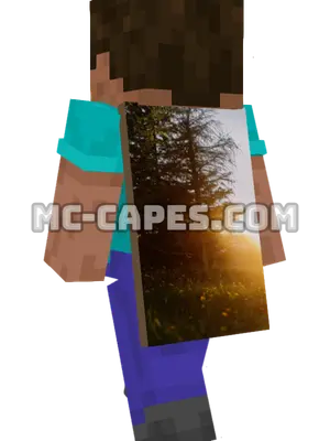 Golden Hour Tree Minecraft cape worn on a player