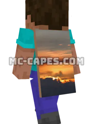 Golden Sunset Minecraft cape worn on a player