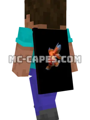 Goldfish Minecraft cape worn on a player
