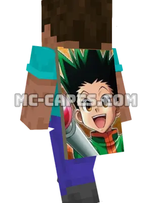 Gon Freecss Minecraft cape worn on a player