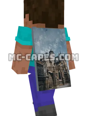 Gothic Castle Minecraft cape worn on a player