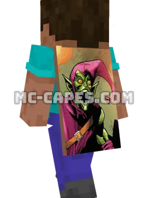 Green Goblin Minecraft cape worn on a player