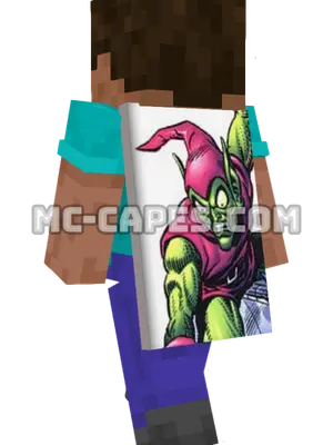 Green Goblin II Minecraft cape worn on a player