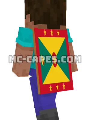 Grenada Flag Minecraft cape worn on a player