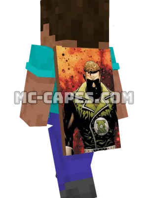 Guy Gardner Minecraft cape worn on a player