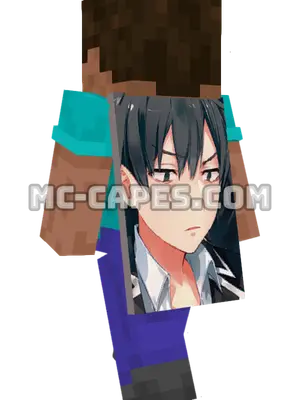 Hachiman Hikigaya Minecraft cape worn on a player