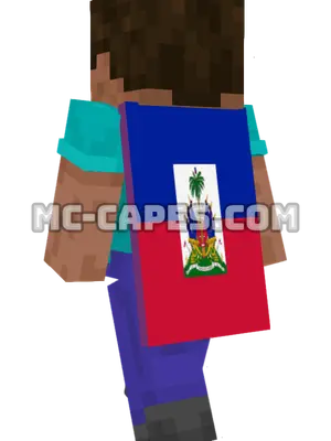 Haiti Flag Minecraft cape worn on a player