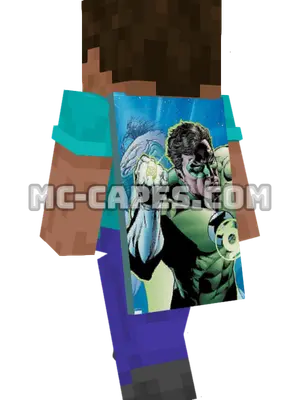 Hal Jordan Minecraft cape worn on a player
