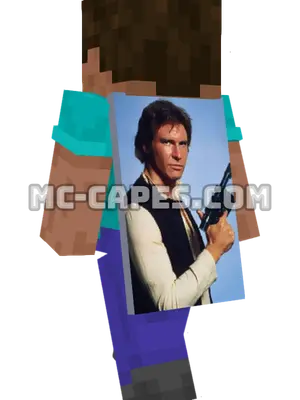 Han Solo Minecraft cape worn on a player