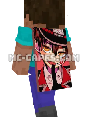 Hanako Minecraft cape worn on a player