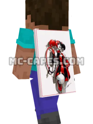 Harley Quinn Dress Minecraft cape worn on a player