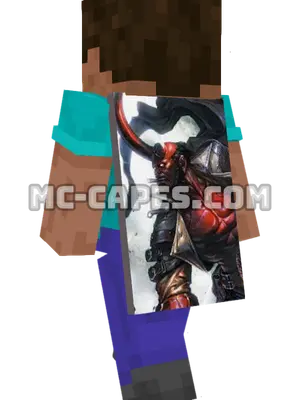 Hellboy Minecraft cape worn on a player
