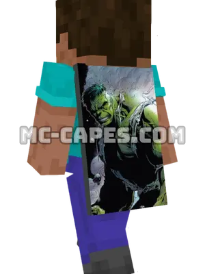 Hulk Minecraft cape worn on a player