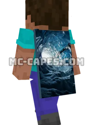 Ice Cave Minecraft cape worn on a player