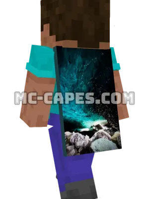 Ice Cave Beauty Minecraft cape worn on a player