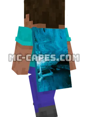 Ice Cave Minecraft cape worn on a player