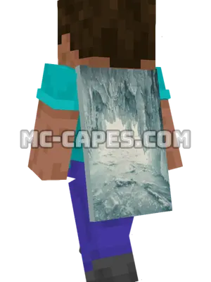 Ice Cave Entrance Minecraft cape worn on a player