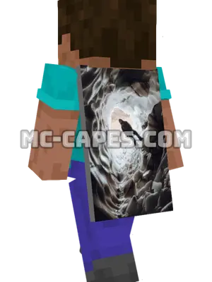 Ice Cave Explorer Minecraft cape worn on a player