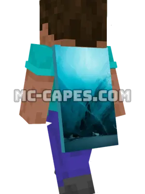 Ice Cave Interior Minecraft cape worn on a player