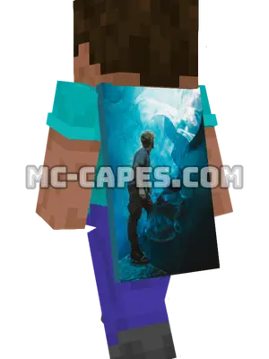 Ice Cave Man Minecraft cape worn on a player
