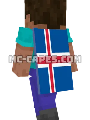 Iceland Flag Minecraft cape worn on a player