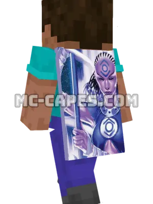 Indigo Minecraft cape worn on a player