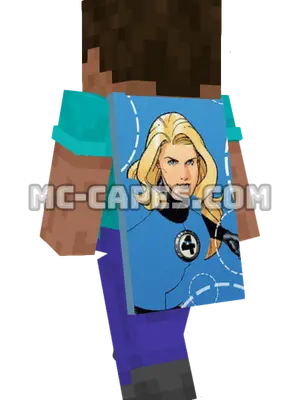 Invisible Woman Minecraft cape worn on a player