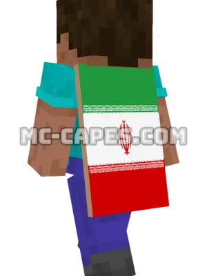 Iran Flag Minecraft cape worn on a player