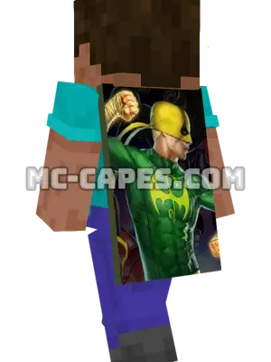 Iron Fist Minecraft cape worn on a player