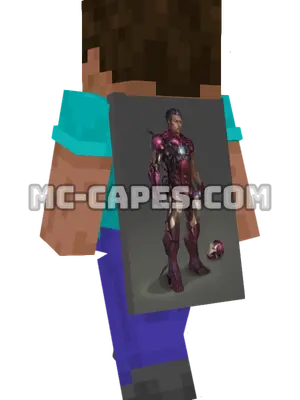 Iron Man Armor Minecraft cape worn on a player