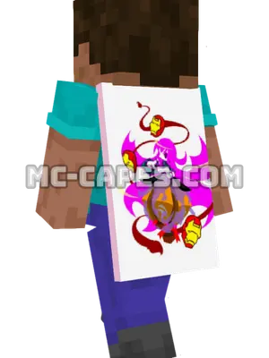 Iron Man Chibi Minecraft cape worn on a player