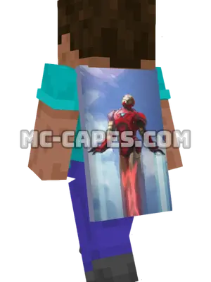 Iron Man Flying Minecraft cape worn on a player