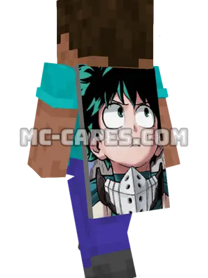 Izuku Midoriya Minecraft cape worn on a player