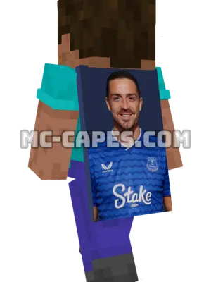 Jack Grealish Minecraft cape worn on a player