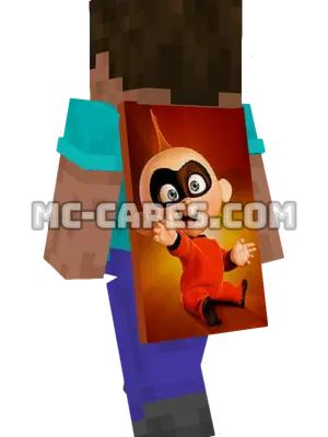 Jack-Jack Minecraft cape worn on a player