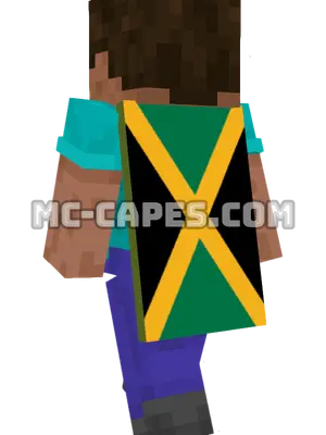 Jamaica Flag Minecraft cape worn on a player
