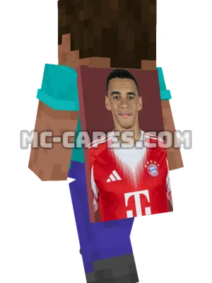 Jamal Musiala Minecraft cape worn on a player