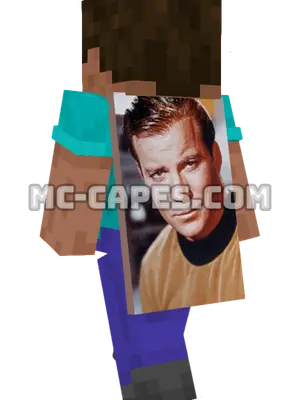 James T. Kirk Minecraft cape worn on a player