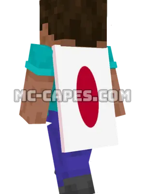 Japan Flag Minecraft cape worn on a player