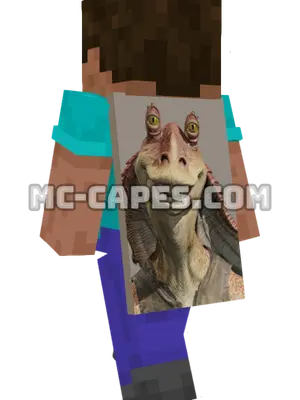 Jar Jar Binks Minecraft cape worn on a player