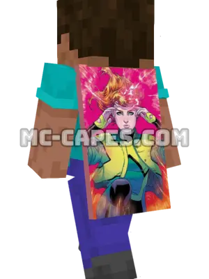 Jean Grey Minecraft cape worn on a player